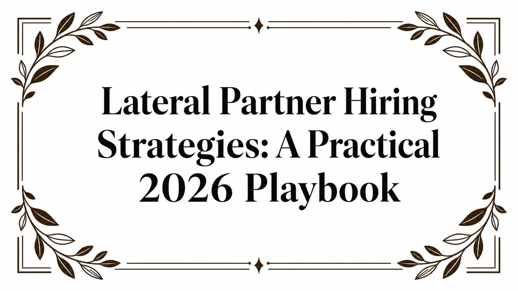 Lateral Partner Hiring Strategies: A Practical 2026 Playbook